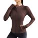 Fleece-Lined Yoga Jacket Women, Zip-Up Windproof Sports Coat, Quick-Dry Breathable Running Fitness Long Sleeve For_desvips.com