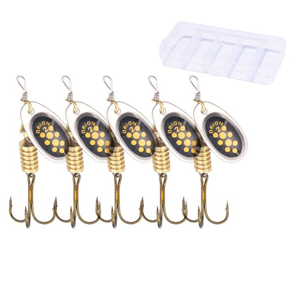 5Pcs Box Kit 7g 5.9g Rotating Spinner Spoon Metal Bait Fishing Lure Sequins Crankbait Spoon Baits For Bass Trout Perch Pike Carp_desvips.com
