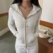 Women's Slim-Fit Scuba Hoodie With Gold Zipper - Fleece-Lined, Warm & Stylish For Fall & Winter - Yoga, Running, Gym_desvips.com