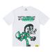 Vintage Cartoon Character Letter Print Short Sleeve T-shirt Men Loose Crew Neck Cotton Streetwear Casual Basic Tee_desvips.com