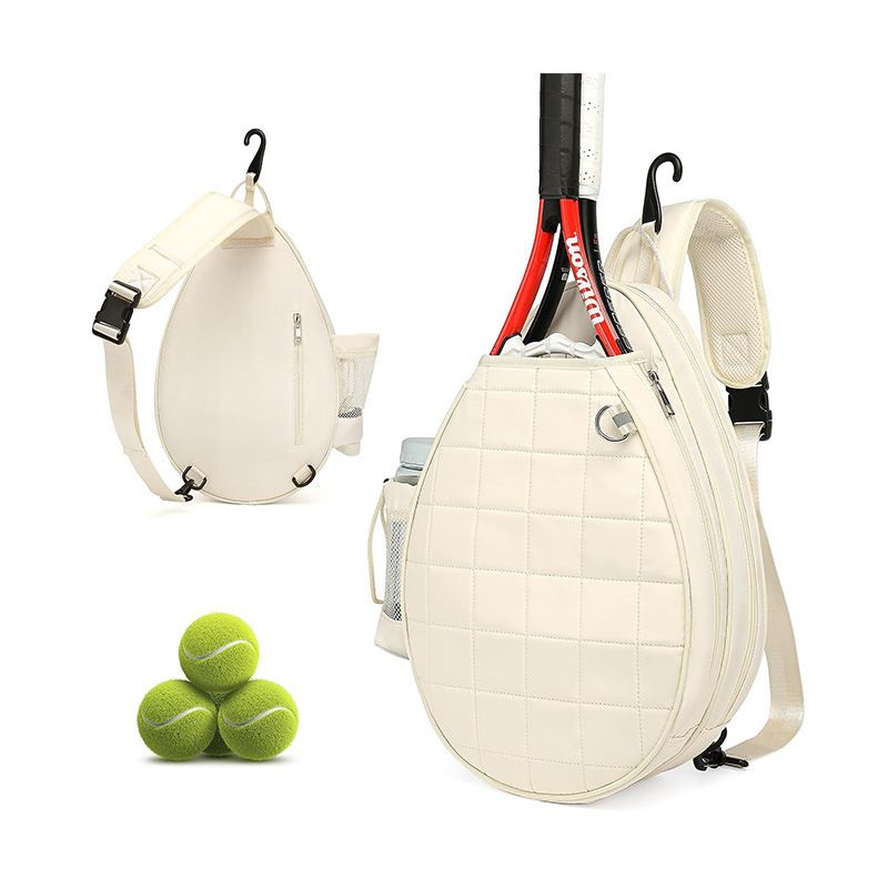 New Tennis Bag - Holds 2 Rackets, Stitched Crossbody/Backpack, Water-Resistant With Secure Pocket_desvips.com