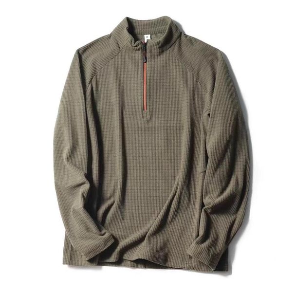 Men's Outdoor Sports Hoodie With Half Zipper Stand Collar Long Sleeve T Shirt, Autumn And Winter Fleece Jacket, Quick Heating And Warm._desvips.com