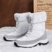 Women's Waterproof Snow Boots With Fleece Lining - Winter Warm High-Top Slip-Resistant Shoes For Cold Weather_desvips.com