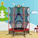 Trampolino Elastico Per Bambini Ø1.6x1.9 M Con Rete Di Sicurezza E Pali Imbottiti, Età 3-10 Anni, Rosso_desvips.com