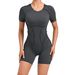 European And American Three-Dimensional Aesthetic Sports One-Piece Yoga Suit Tight Short Sleeve Backless Bodysuit_desvips.com