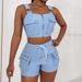 Women's Clothing suspender vest + shorts set_desvips.com