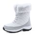 Ski Boots Winter Large Size Snow Boots Women's Outdoor Travel Thick High Top Plus Velvet Cotton Shoes Boots Women's Shoes Hiking Cotton Boots_desvips.com