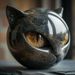 Black Cat Stone Figurine Resin Cat-Head Healing Stone Marble Texture Cat Stone Keepsake Gift Office Home Desktop Decoration_desvips.com