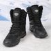 Men's Winter Military Boots - Heavy Duty Tactical Snow Boots With Fleece Lining, Waterproof Hiking Boots For Outdoor Camping & Hunting (Black/Tan)_desvips.com