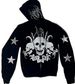 Street Hip Hop Gothic Y2k Black Zipper Hoodie Rock Harajuku Jacket Sweatshirt For Women_desvips.com