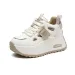 Hollow Cutout Platform Sneakers Women Lace Up Contrast Color Thick Wedge Sole Non Slip Casual Walking Dad Shoes_desvips.com