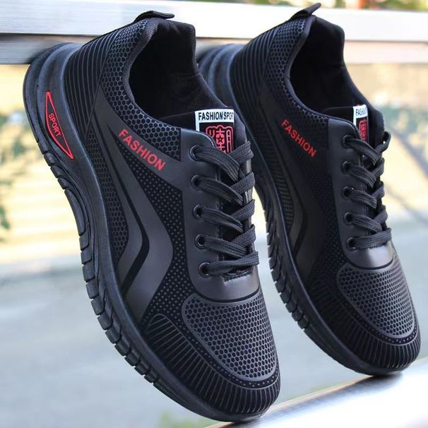 Men's Breathable Waterproof Comfortable Casual Spring Autumn Fashionable Soft Bottom Sports Shoes Synthetic Leather_desvips.com