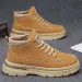 Men Fashion Thick Sole Short Boots Simple Style Versatile Triple Quality Black Brown Light Hot Tan Free Shipping_desvips.com