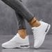 Women Fashion Air-cushion Sneakers PU Leather Running Anti-slip Outdoor Sports Shoes Elastic Gym Trainers_desvips.com