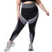 Women's High-Waisted Color-Block Yoga Pants Plus Size Breathable Tight-Fitting Hip-Lifting Seamless Striped Sports Leggings_desvips.com