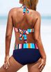 Two-Piece Separates New Swimsuit Striped Print Split Sexy Bikini Swimsuit Female Bikini_desvips.com