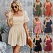 Women's Clothing Solid Color Jumpsuit Collar Jumpsuit Shorts_desvips.com
