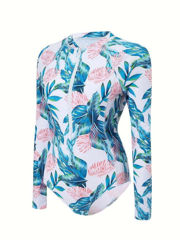 Zippered One-piece Competiti, Foreign Trade Short-sleeve Surfing Women's Diving Suit, Mid-sleeve_desvips.com