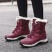 Women's Winter Snow Boots With Faux Fur Lining, Waterproof PU Upper & Non-Slip Rubber Sole – Warm Mid-Calf Boots For Outdoor Skiing & Daily Wear_desvips.com