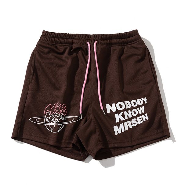 Men’s Clothing Ins Loose Trendy Printed Shorts Men's Four Point Knee Length Breathable Mesh Sports Shorts Basketball Shorts_desvips.com