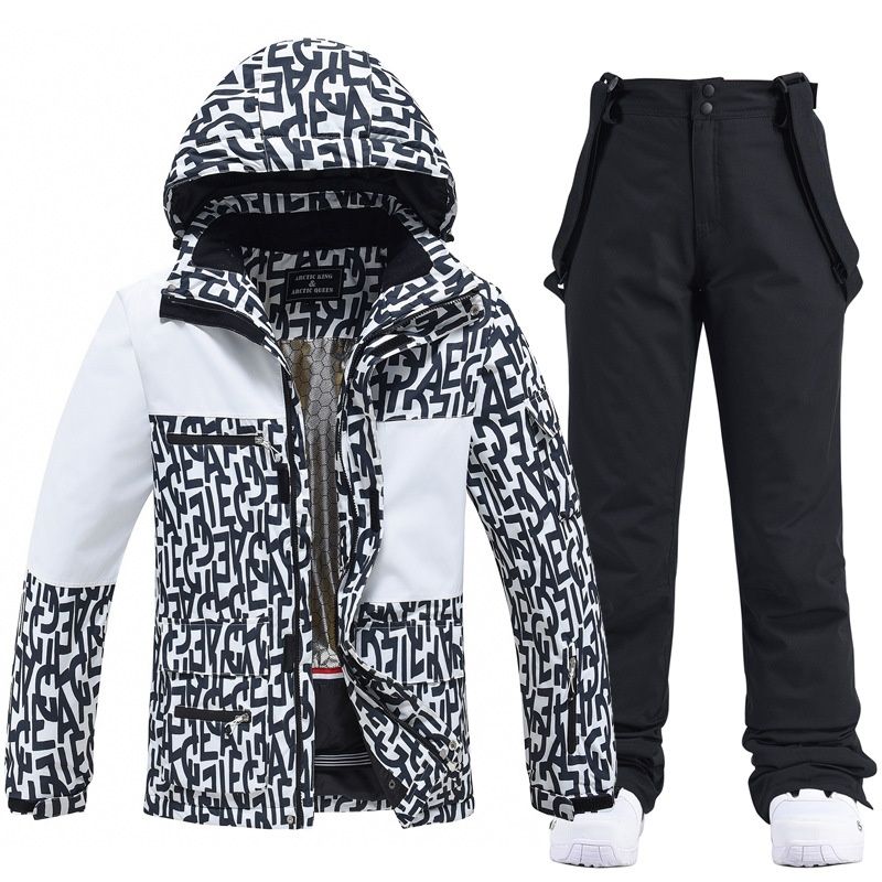 001 2024 For Men Women, Snowboard Skiing Jacket And Pants, Warm Ski Suit Set, New Cross-Border Style_desvips.com