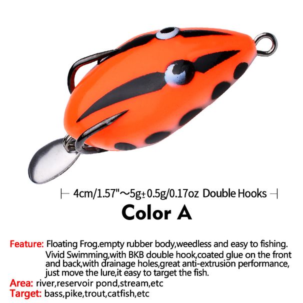5G Simulation Snakehead Soft Mini Lure 4cm Modified Frog Bait Fishing Gear_desvips.com