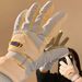Cute Full-Finger Touchscreen Ski Gloves For Women Winter Warm Cycling Fleece-Lined Thickened Water-Resistant Electric_desvips.com