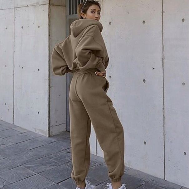 Women's Active Sets Autumn And Winter Women's Clothing New Leisure Sweater Jacket Sports Suit Women's Suit Women's Clothing_desvips.com