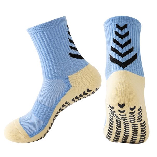 Non Slip Soccer Socks Mid Calf Sweat Wicking Adhesive Coated Odor Resistant Running Yoga Socks_desvips.com