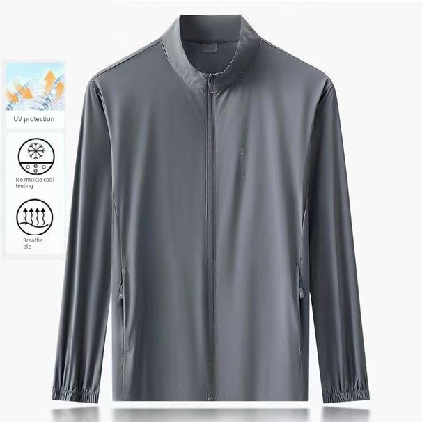 Sun Clothing Men's Summe Quick-Dying Beathable Ice Silk UV Potection Outdoo Spots Fishing Sun-Poof Clothes_desvips.com