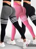 Women's High-Waisted Striped Sports Leggings Quick Drying Fitness Yoga Wear European American Style Outdoor Running Pants_desvips.com