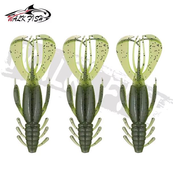 WALK FISH 3PCS 100mm 10g Soft Lure Crazy Flapper Fishing Lures Fake Silicone Baits Multi-legged Shrimp Bass Peche Fishing Tackle_desvips.com