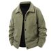 2025 Autumn/Winter Cross-Border Men's Corduroy Collar Solid Color Business Casual Thickened Fleece-Lined Jacket For_desvips.com