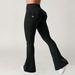 European And American Size Blockbuster Overalls Women's Pockets Yoga Pants Flared Pants Hip-lifting Sports Tight Fitness Pants_desvips.com