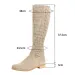 Autumn Winter Artificial Suede Casual Low Heels University Style Shoes Zipper 40-43 Womens Knee High Boots 241116_desvips.com