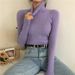 Women's High Neck Knit Sweater - Soft Core-Spun Yarn Slim Fit Pullover Short Top In Classic Colors_desvips.com