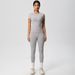 Nude Feel Quick Drying Short Sleeved Yoga Outfit Set High Waisted Hip Lifting Tight Fitting Sportswear for Outdoor Training And Running_desvips.com