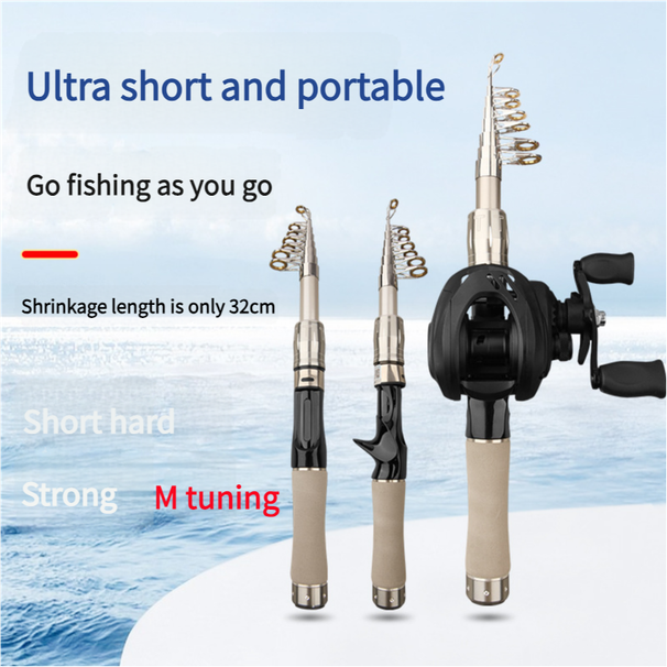 Ultra Short Section Ultra Light And Hard, Portable Telescopic Fishing Sliding Float, Mini Small Sea Rod, Long Throw,_desvips.com