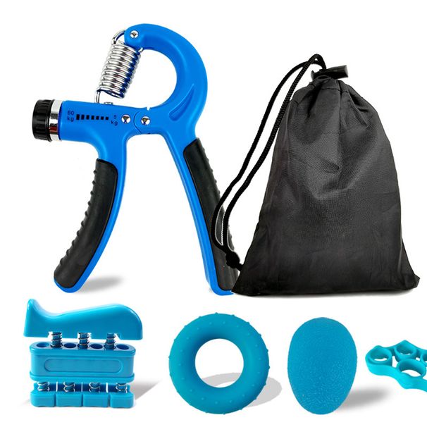 Adjustable Counting Gripper Five Piece Set Finger Trainer Silicone Grip Ring Grip Ball Five Finger Set Trainer_desvips.com