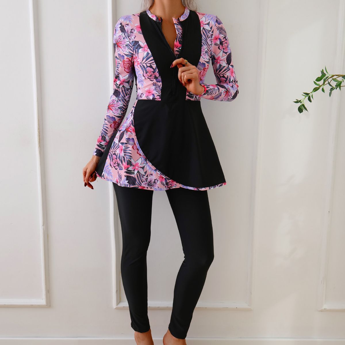 Muslim Swimsuit Conservative Sports Women's Swimsuit Long Sleeve Trousers Suit_desvips.com