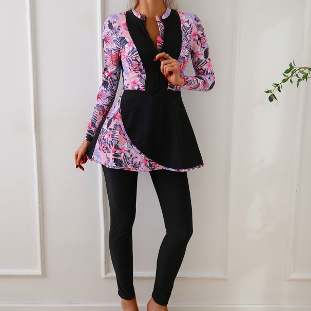 Muslim Swimsuit Conservative Sports Women's Swimsuit Long Sleeve Trousers Suit_desvips.com