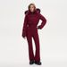 Women's Winter Ski Jumpsuit - Fleece-Lined Thermal Snowsuit With Hood & Belt, Korean Style Casual Warm Outfit For Skiing & Snowboarding_desvips.com