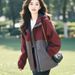 Casual Patchwork Hooded Jacket For Women, Spring And Autumn 2025 New Loose Plus Size Fashionable Outerwear_desvips.com