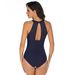 New Style Solid Color Triangle Swimwear Women Halter Neck One-Piece Swimsuit_desvips.com