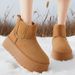 Shoes Women's Cotton Boots Winter New Versatile Velvet Thickened One-pedal Snow Boots Thick-soled Non-slip Cotton Shoes_desvips.com