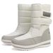 Ski Boots New Large Size Thick Snow Boots Women's Casual Cotton Shoes Non Slip And Water Resistant White High Top Snow Boots_desvips.com