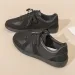 Cowhide Version Grape Mom Same Style Genuine Leather Casual Sneakers Slanted Head Color Block Lace-up German Training_desvips.com