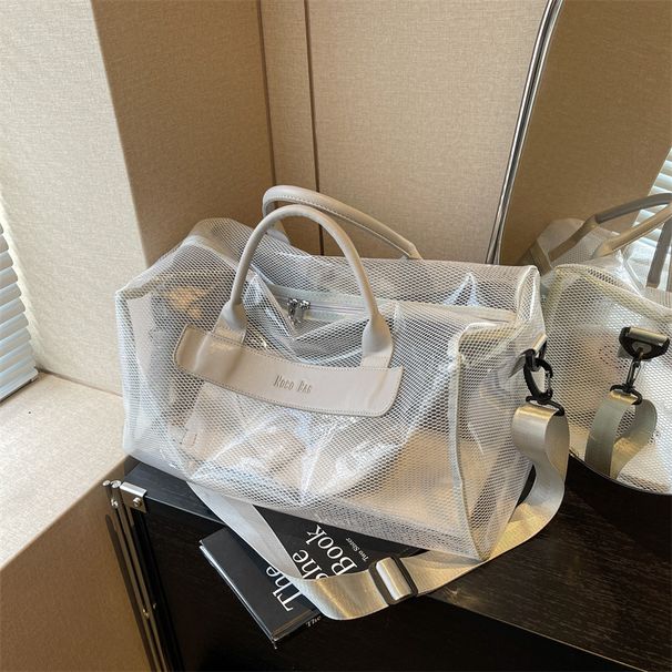 Large Capacity Transparent Sports Beach Gym Simple Fashion Storage Travel Handbag Swimming Bag For Women_desvips.com