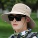 Outdoor Fisherman Large Brim Protection, Fishing Hat, Jungle For Men And Women, Sun Protection With Drawstring To_desvips.com