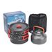 Outdoor 2-3 Person With Teapot Combination Hard Oxidized Aluminum Portable Camping Pot Set_desvips.com